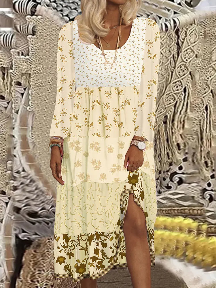 West Orange Plus Size Elegant Printed Evening Party Long Dress