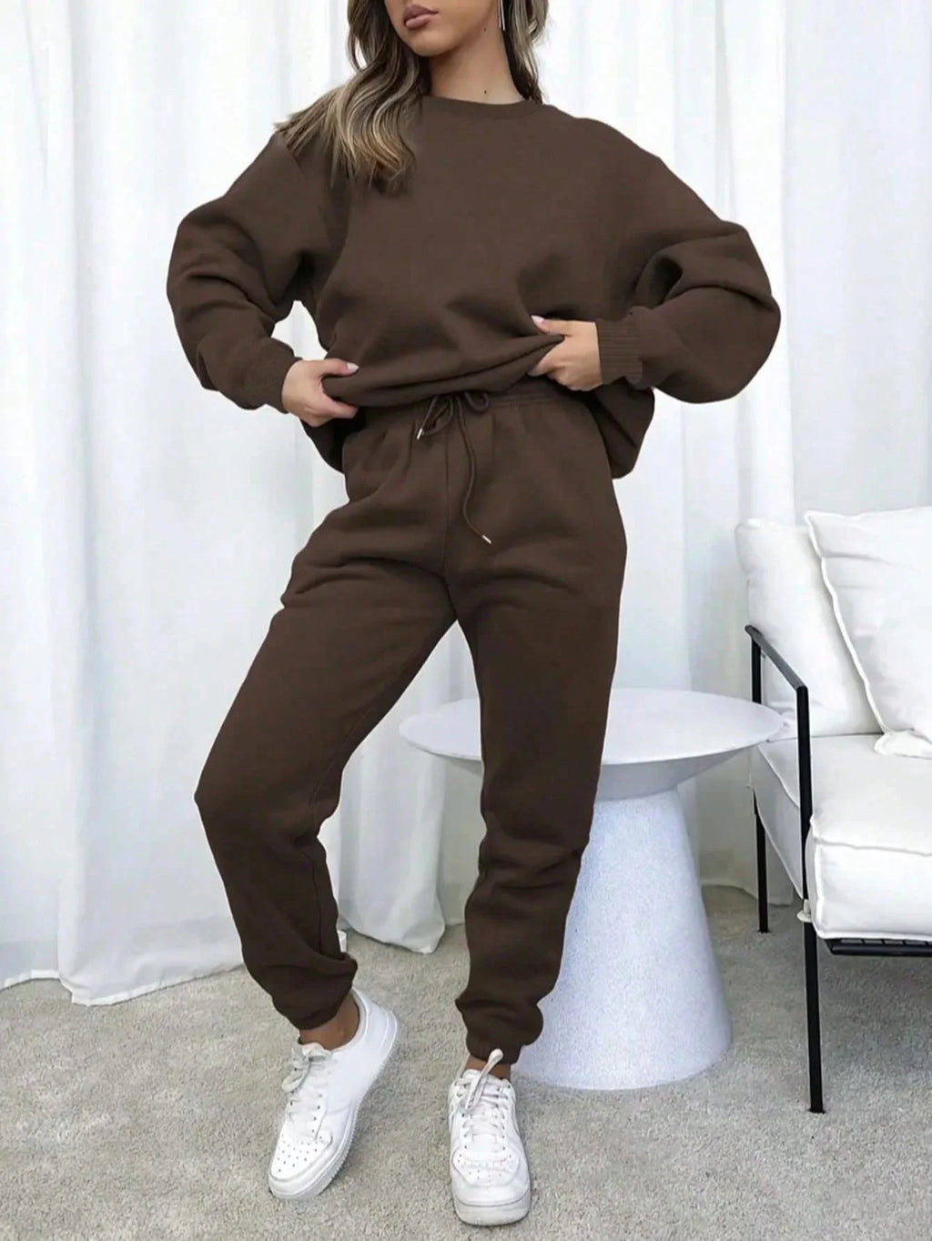 Alondra Women 2 Piece Fleece Sweatsuit Two Piece Sets