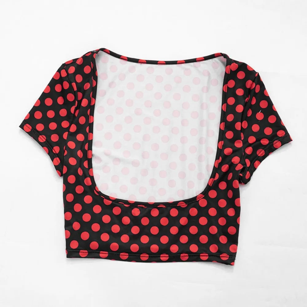 Mila Polka Dot Print Halter Two Piece Sets