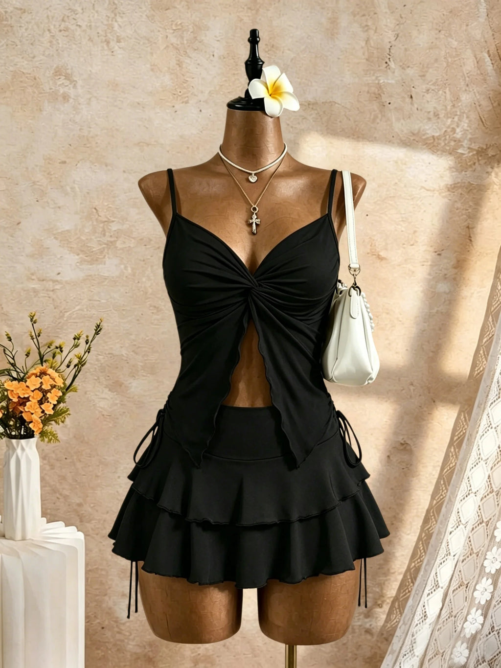 Naomi High Waist Ruched Outfit Two Piece Sets