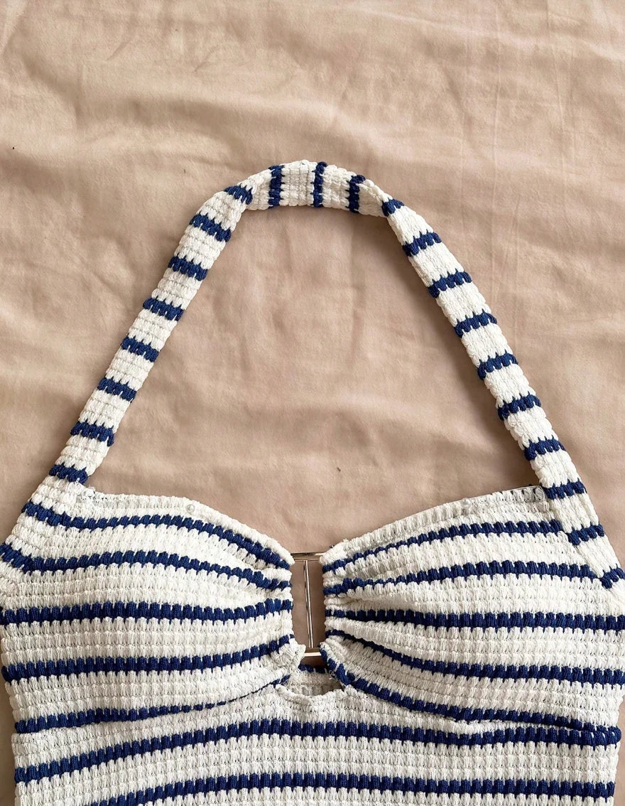 Katherine Summer Textured Knit Halter Two Piece Sets