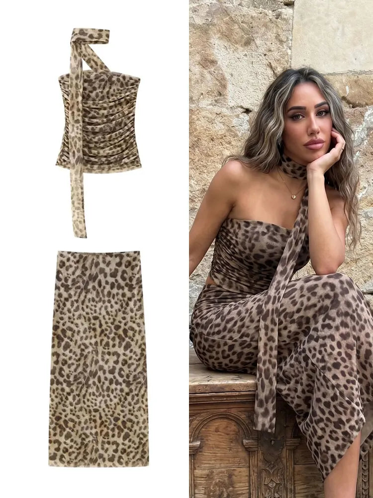 Felicia Sexy Summer Backless Strapless Two Piece Sets