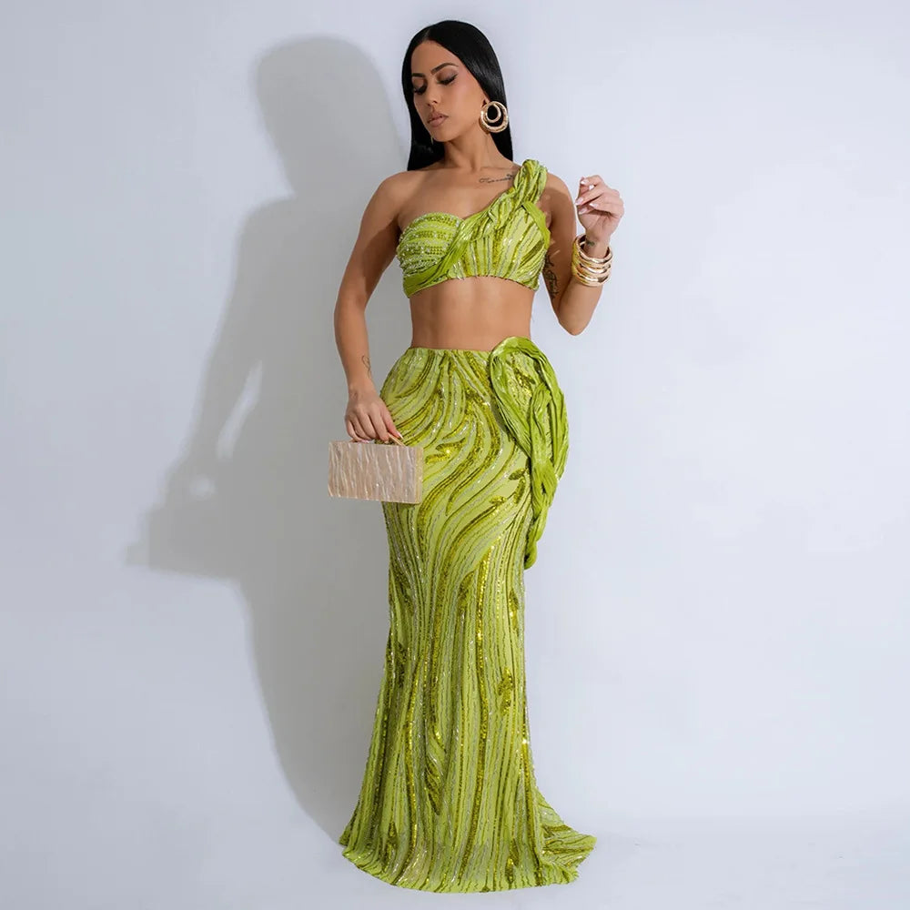 Ambar Elegant Embellished Sequin Two Piece Sets