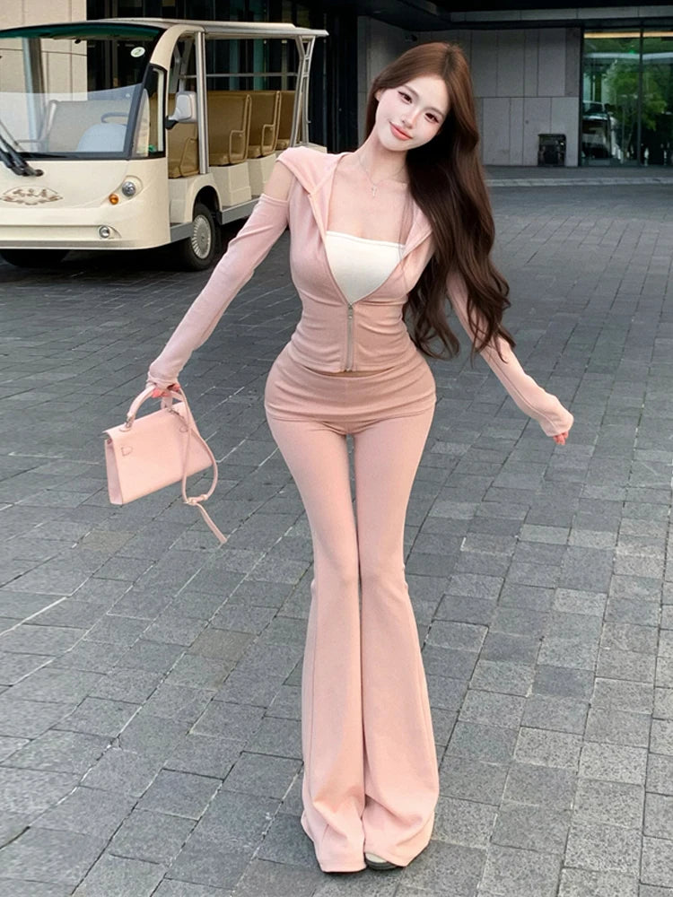 Juliannna Double Layer Anti-Slip Striped Two Piece Sets