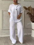 Shekina Comfortable Loose Cotton Linen Two Pieces Sets