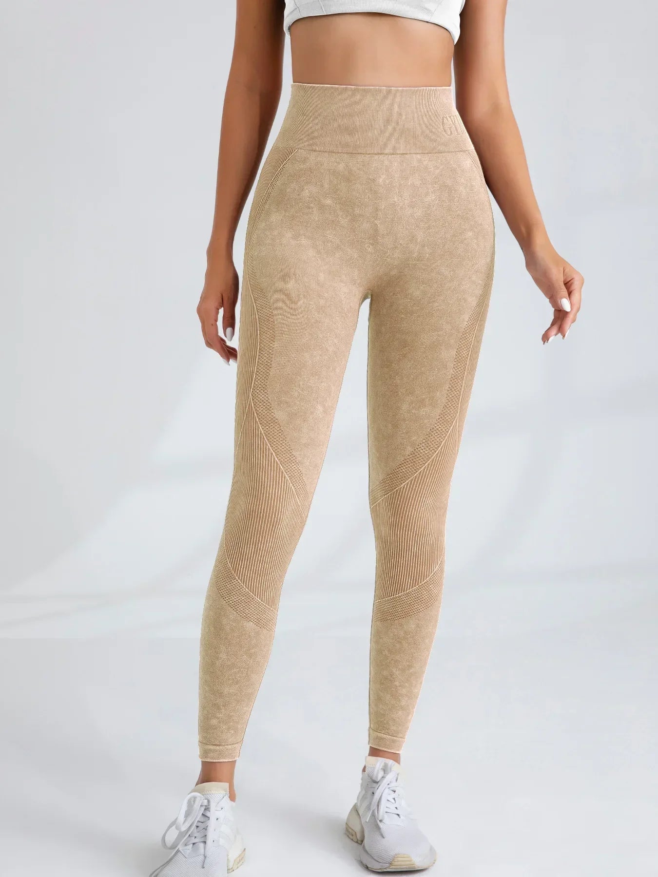 Lebanon Seamless Gym High Waist Hip Lifting Outdoor Sports Tight Waist Letter Sand Leggings