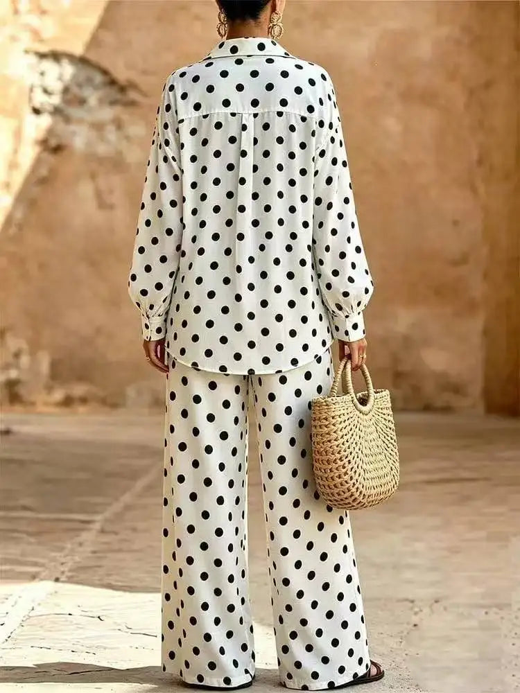 Rita Outfit Long Sleeve Lapel Button Two Piece Sets