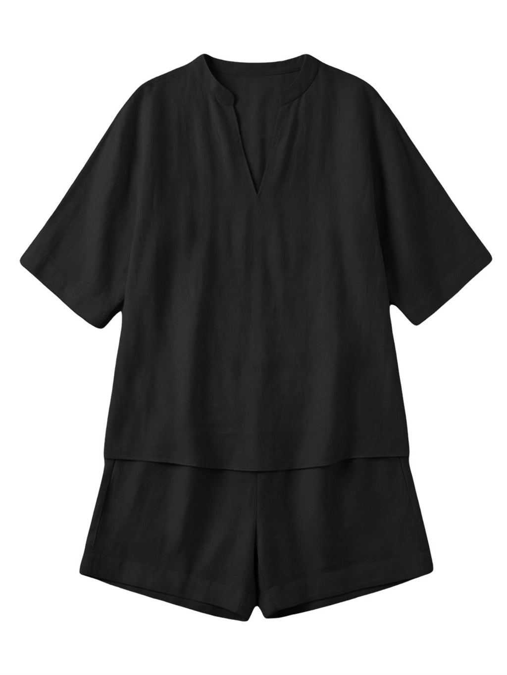 Fatima Short Sleeve V Neck Casual Two Piece Sets