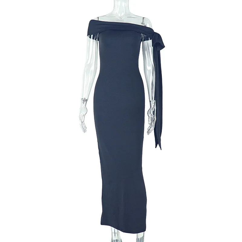 Eltingville Prom Long Tunics Slim And Elegant Off Shoulder Strapless Lace Up Dress