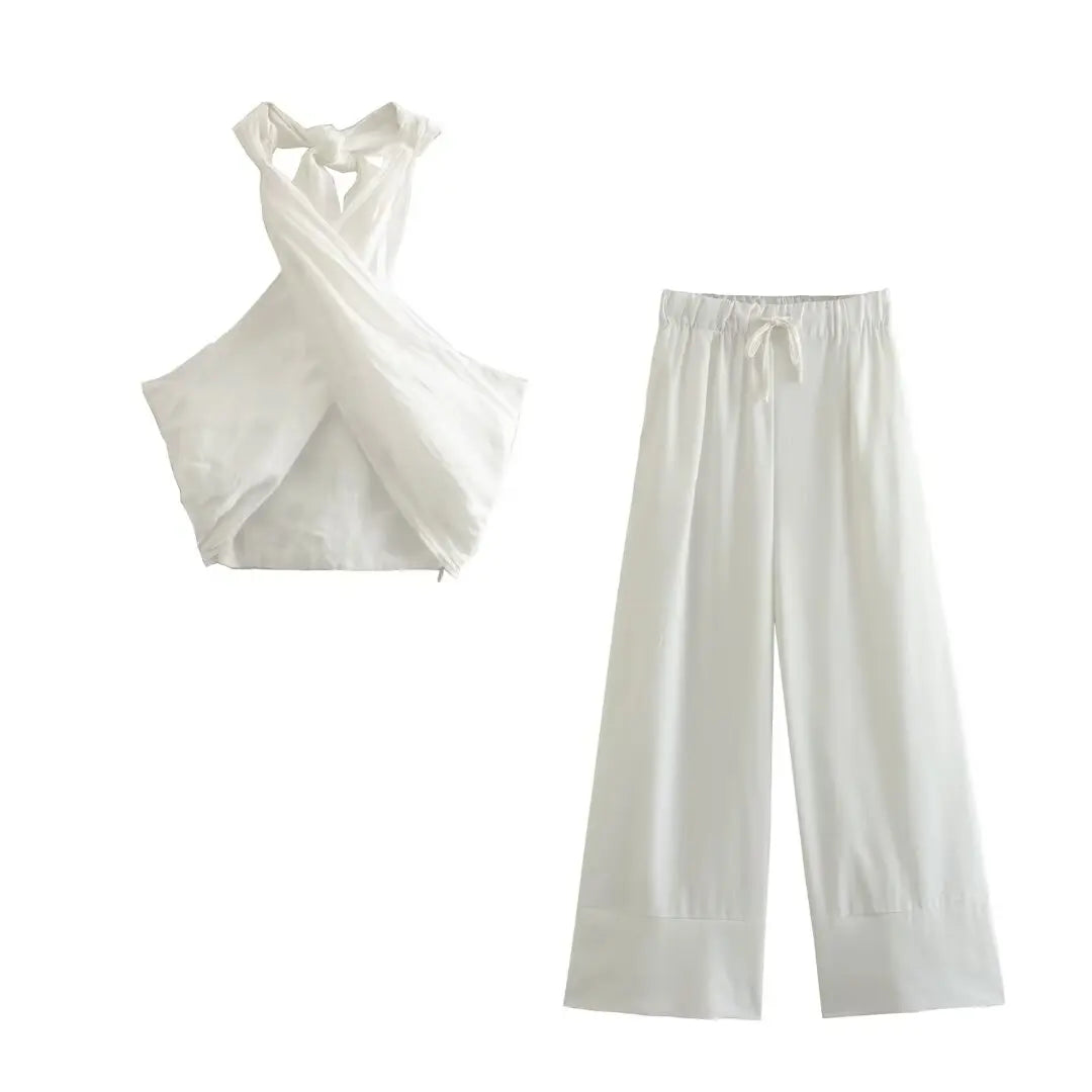 Karla Sexy Casual Crossover Camisole Two Piece Sets