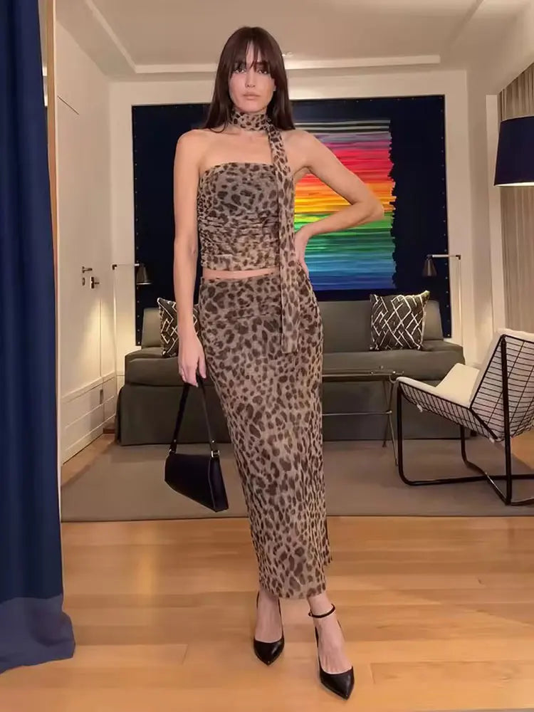Felicia Sexy Summer Backless Strapless Two Piece Sets