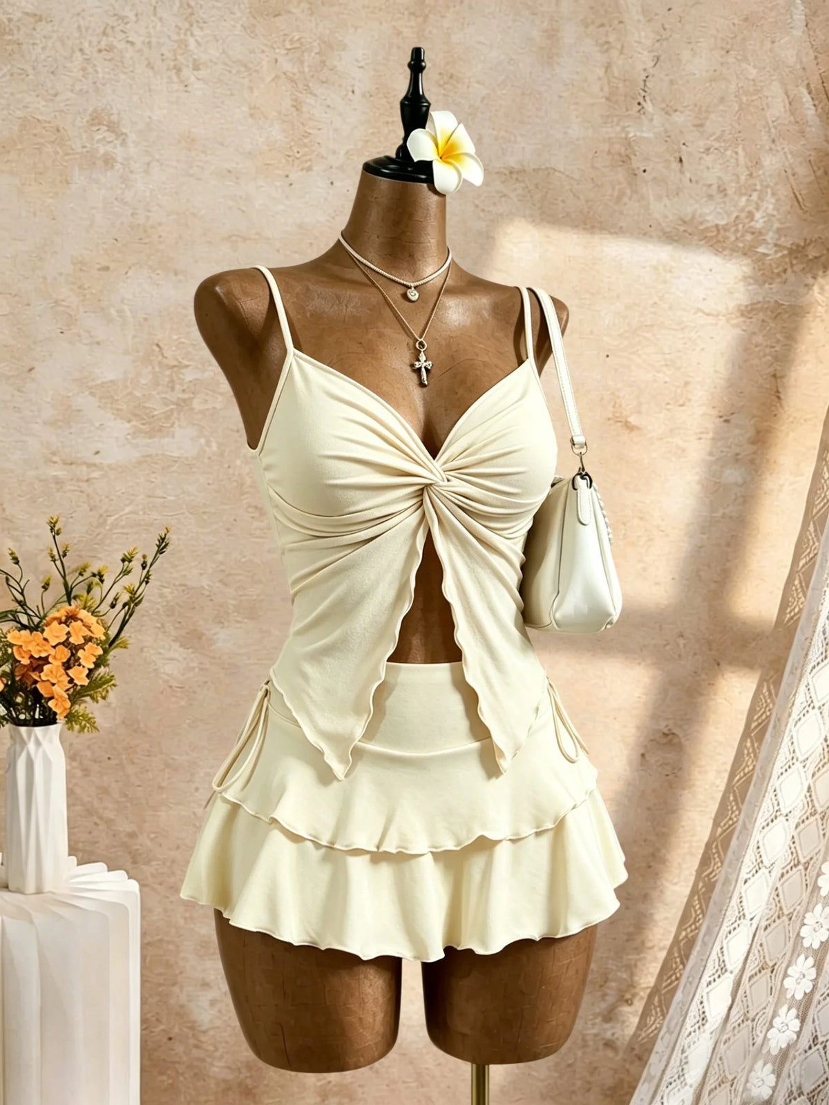 Naomi High Waist Ruched Outfit Two Piece Sets