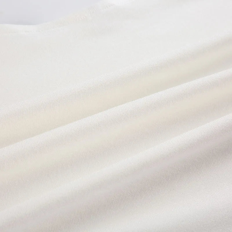 Mercury Streetwear Off Shoulder Crop White Long Sleeve Loose Tops