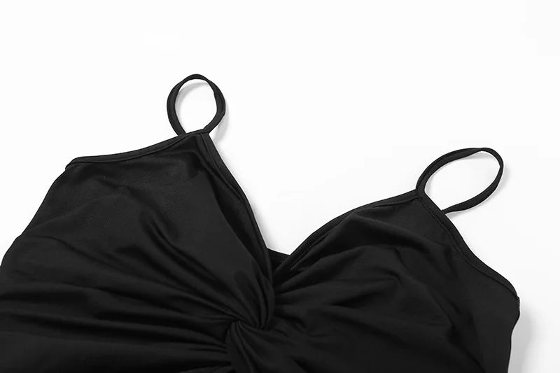 Irlanda Spaghetti Strap Bodycon Backless Folds Wrap Hip Mini Dresses