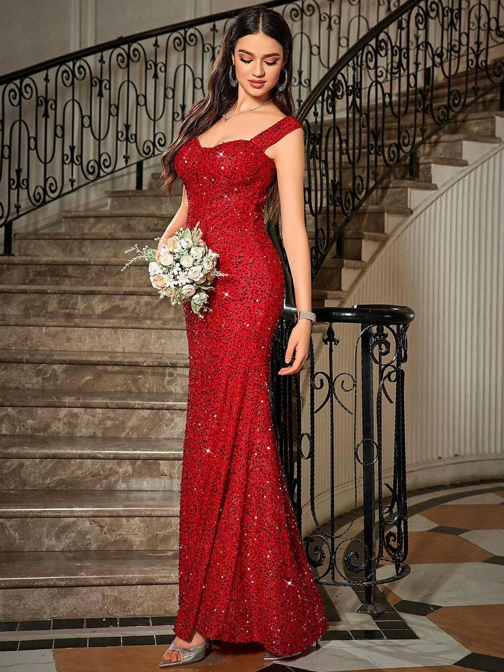 Elegant High Waist Long Fish Tail Skirt Sleeveless Women's Gown Elegant Dress