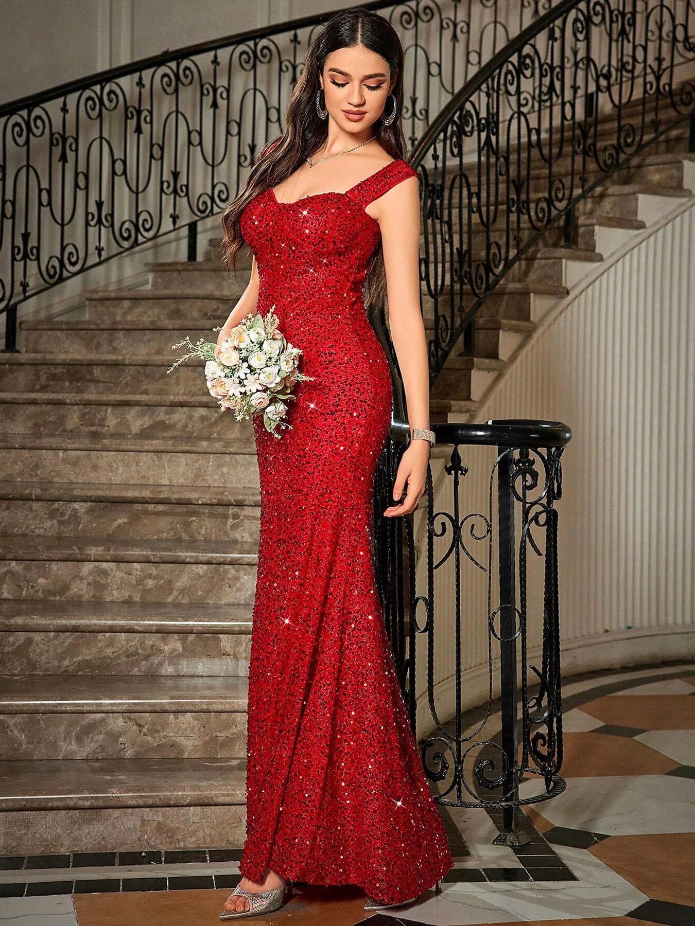 Elegant High Waist Long Fish Tail Skirt Sleeveless Women's Gown Elegant Dress