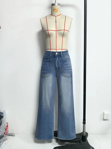 Jeans Denim Pant Women Vintage Wide Leg Long Pants Casual Loose High Waist Straight