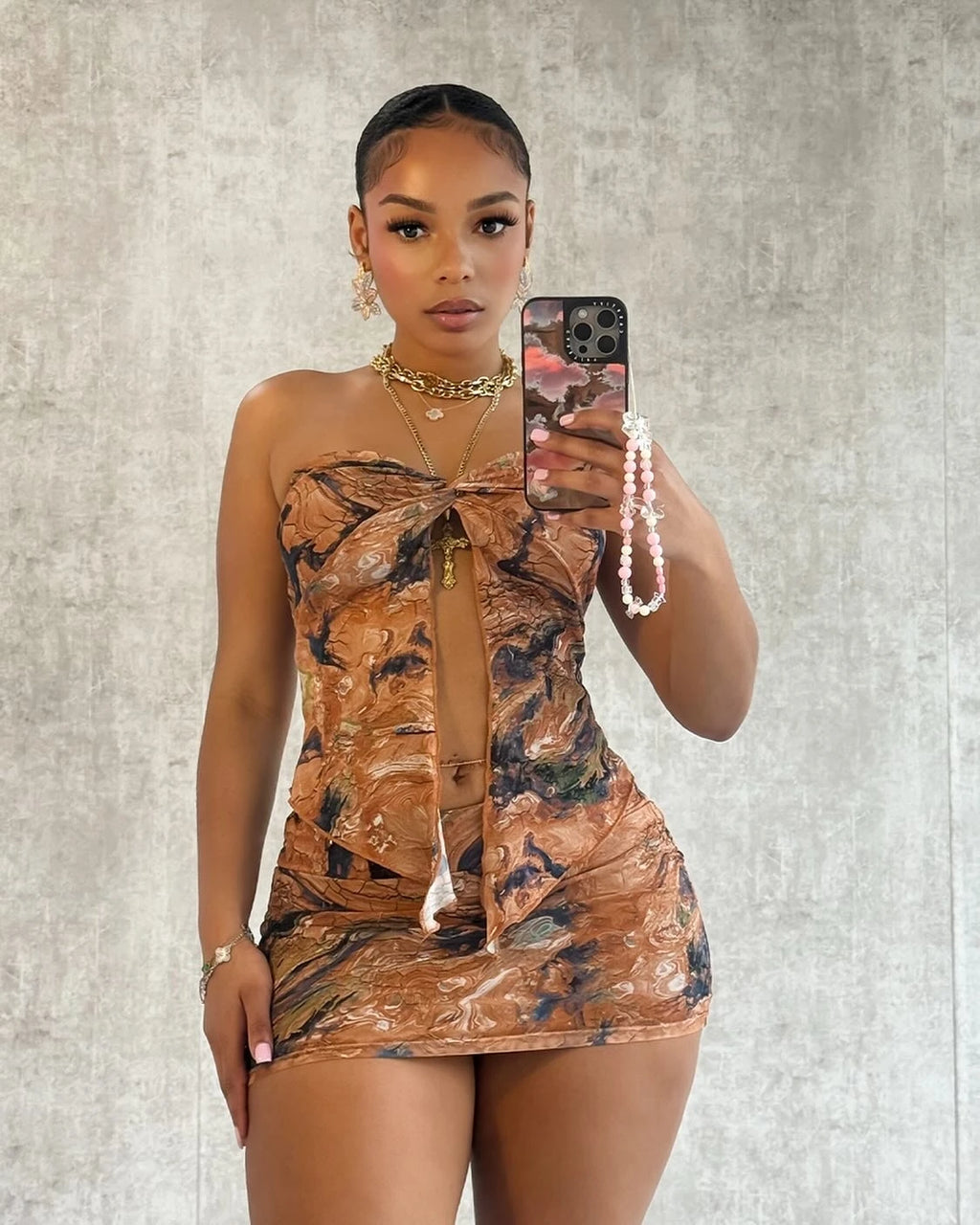 Ana Sexy Tight Fitting Slit Strapless Two Piece Sets