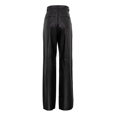 Sparta Trendy Lady Commuting Clothing High Waist Straight Trousers Women's Pants