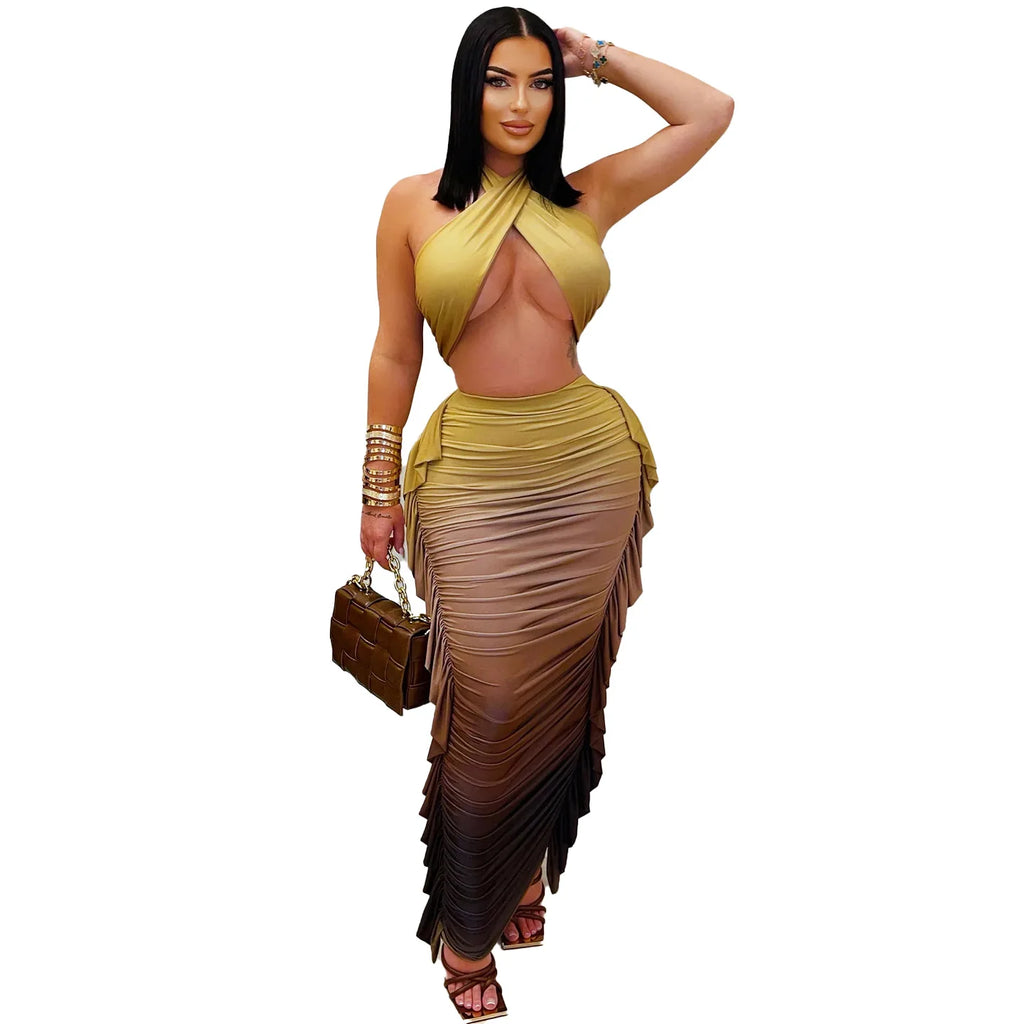 Jazmin Printed Women's Sleeveless Two Piece Sets