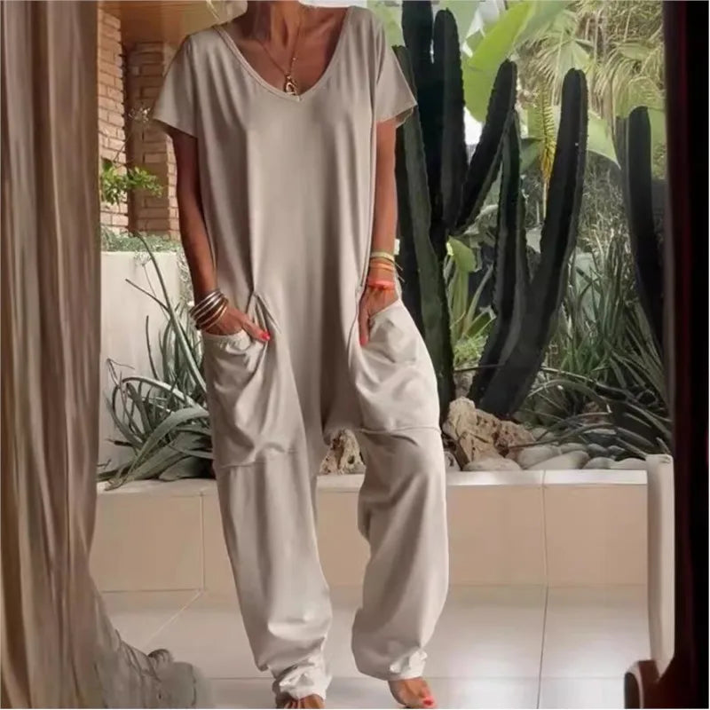 Jumpsuits Spaghetti Strap Loose Elegante Playsuit Pantalones Informales Jumpsuit Women Summer