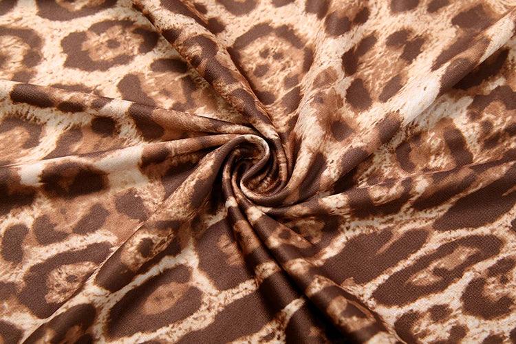 Stonington Leopard Print Headband Half Turtleneck Full Sleeve and Elastic Waist Set