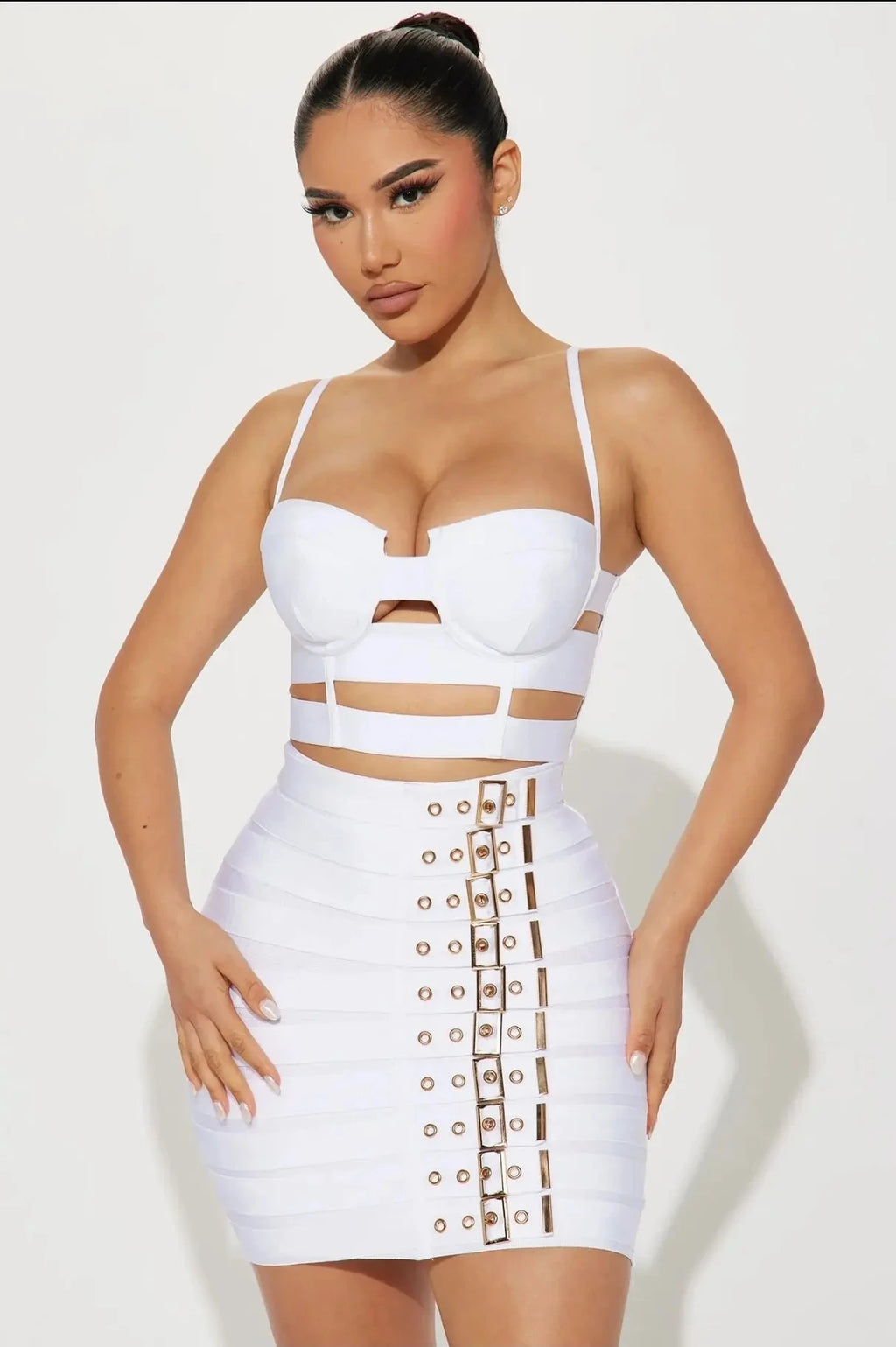 Rosaura Sexy Bandage Fashion Pencil Two Piece Sets