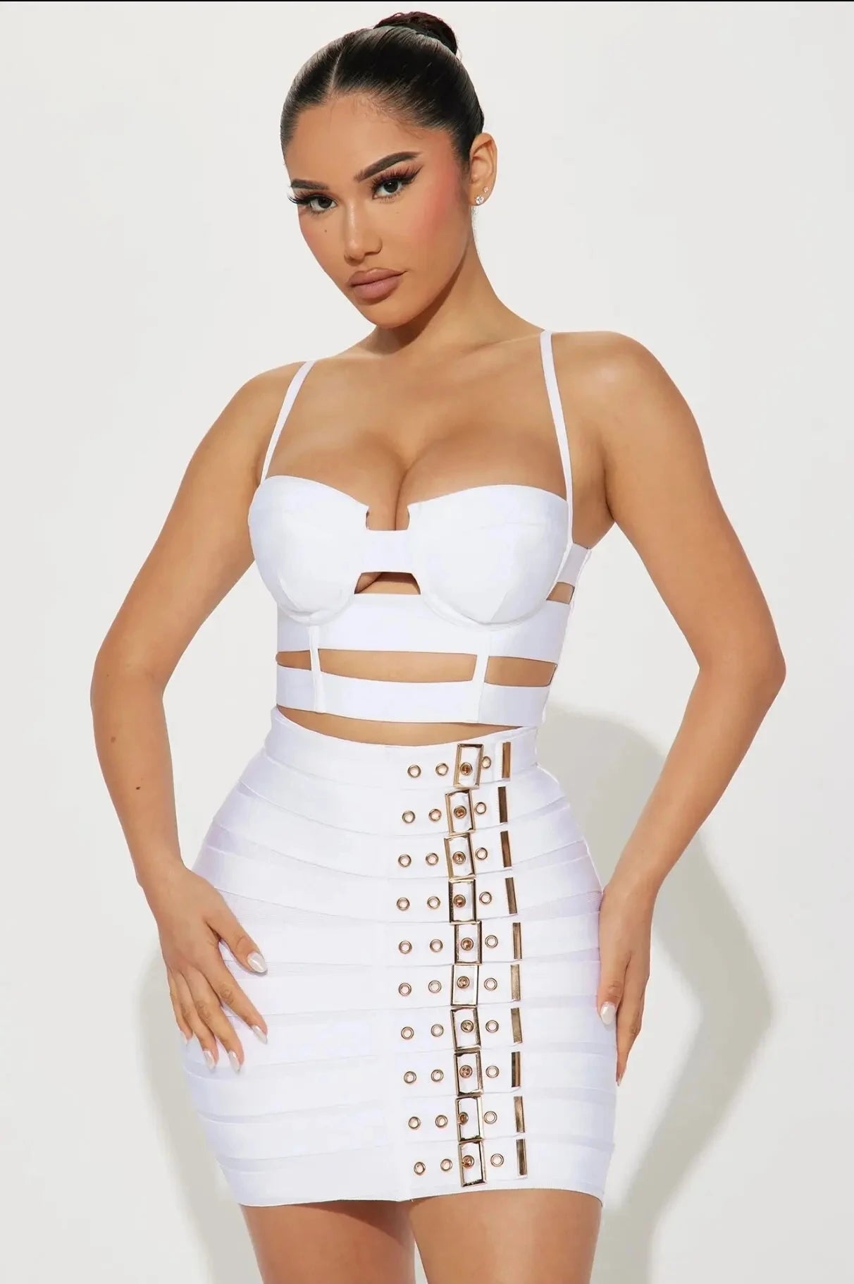 Rosaura Sexy Bandage Fashion Pencil Two Piece Sets