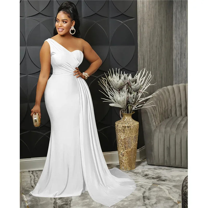 Buffalo One Shoulder Mermaid Evening Dress