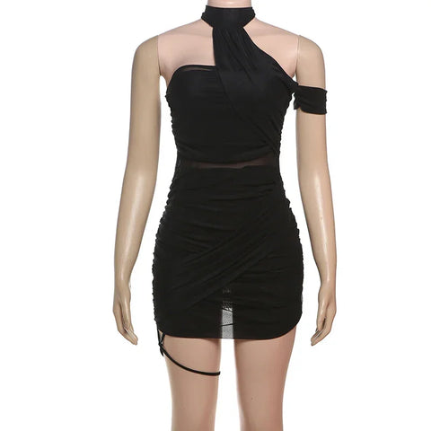 Sheepshead Bay See Through Sexy Cross Bandage Bodycon Dress