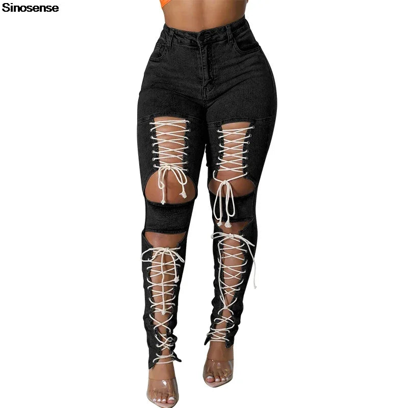 Beachwood Stretch Distressed Destroyed Denim Street Going Out Pants