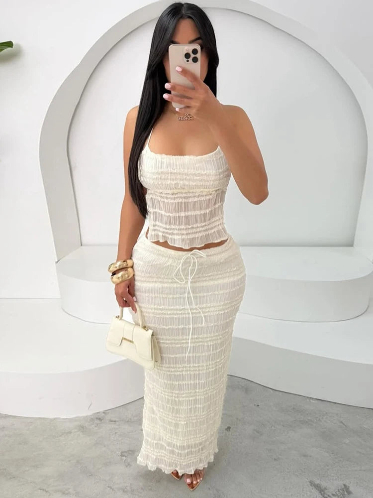 Lola Weird Puss Mesh Backless Two Piece Sets