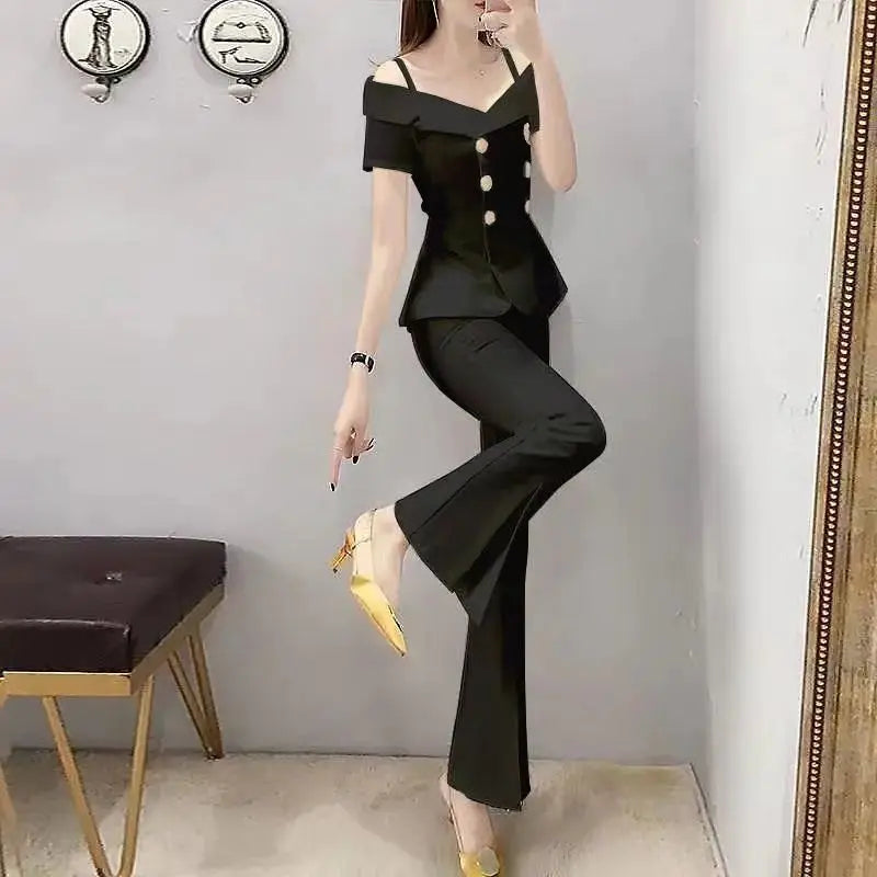 Naomi Outfit Wide Leg Trouser Suit Two Piece Sets