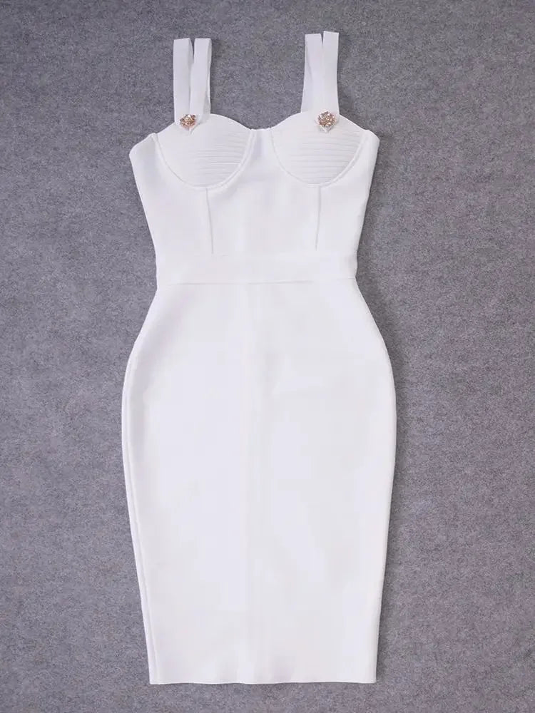 Sarnia Rhinestone Bandage Evening Date Night Maxi Spaghetti Strap Dress