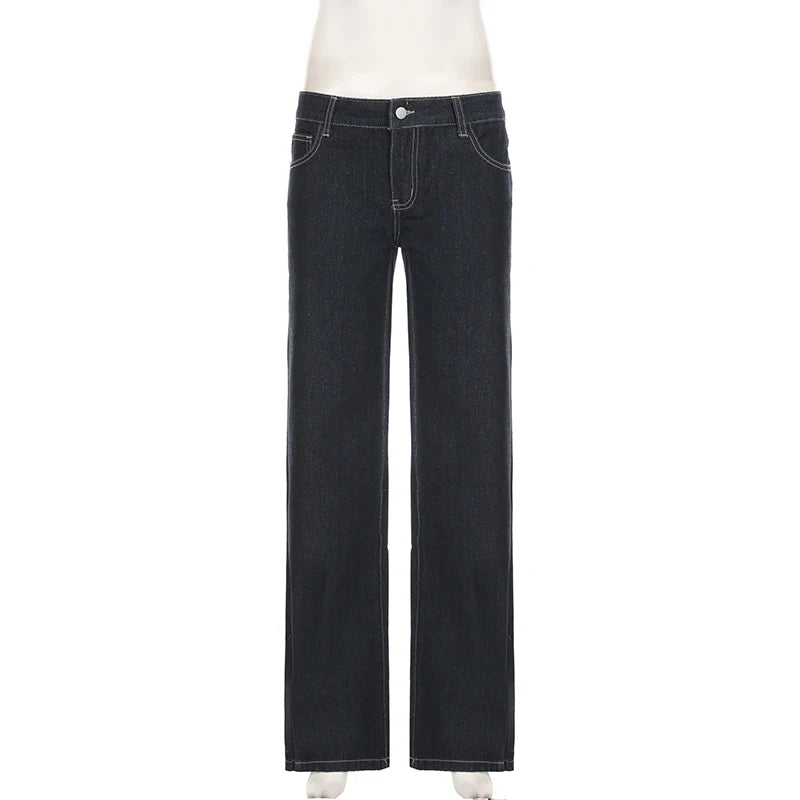 Women's Slim Fit Flared Jeans Y2K Vintage Low Rise Stretch Denim Pants