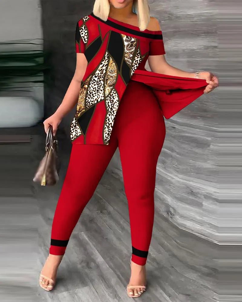 Ana Short Sleeve Suit Femme Casual Two Piece Sets