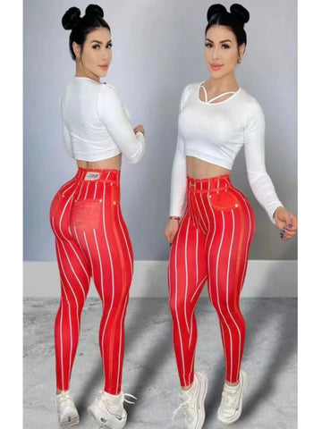 Walden High Waist Elastic Stretchy Jeans Casual Long Trousers