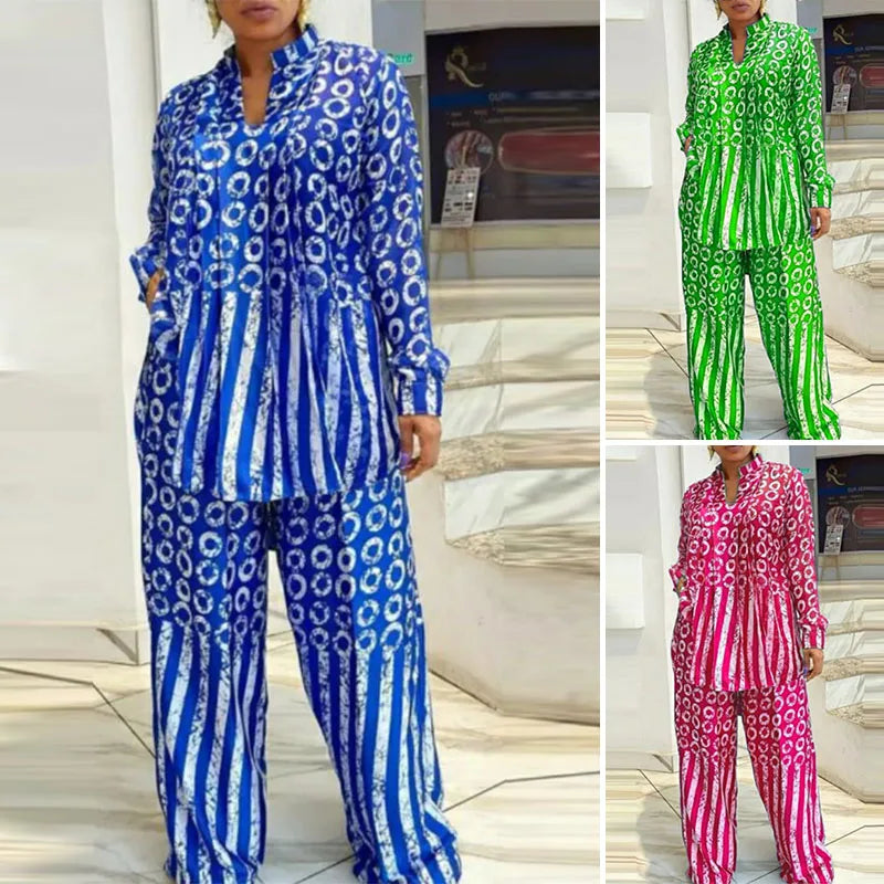 Iris Plus Size Fashion Long Sleeve Two Piece Sets