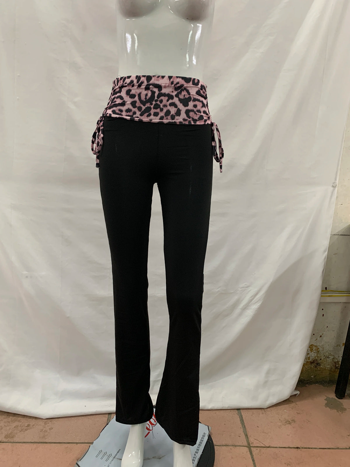 Londres Leopard Print Splicing New Fashion Clothing Slim Fit Pants