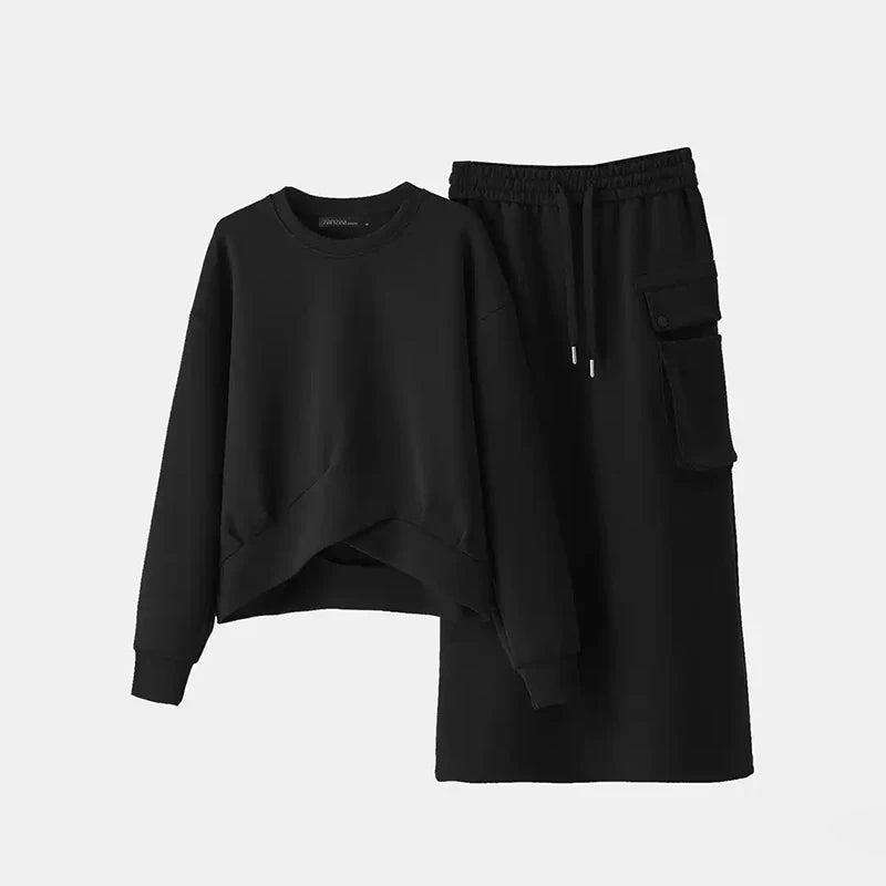 Ana Plus Size Long Sleeve Knotted Two Piece Sets