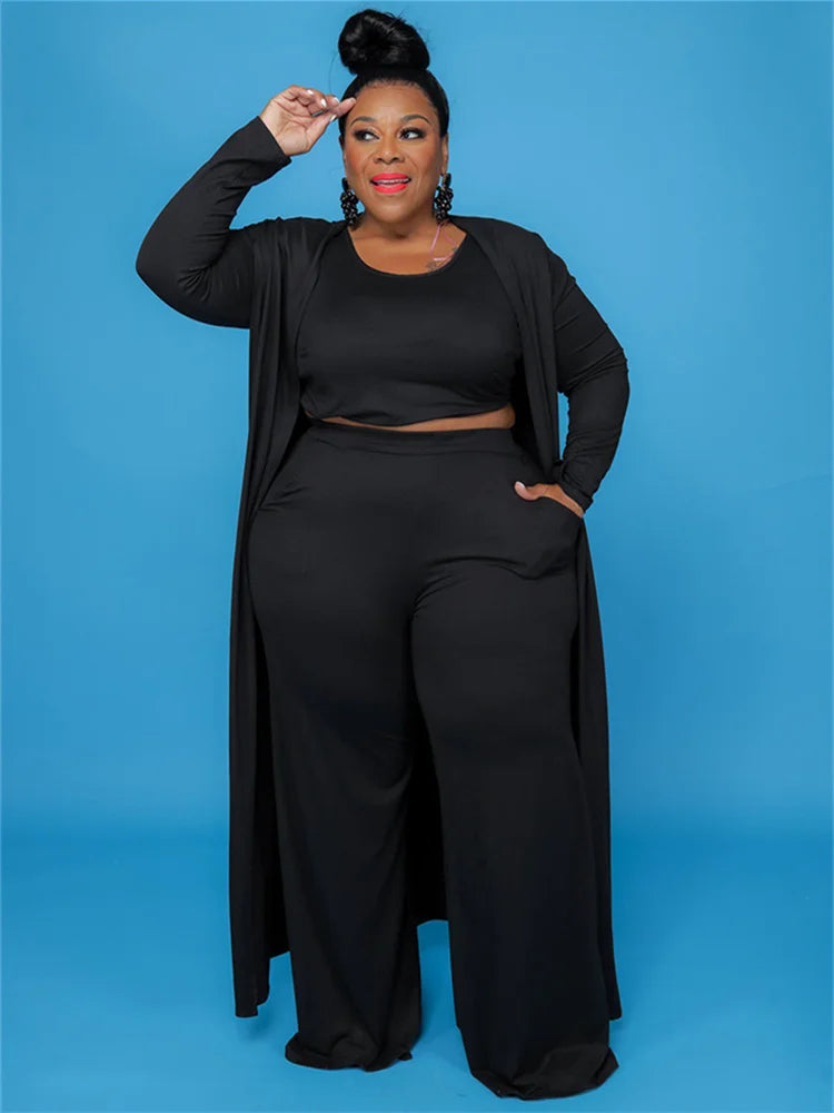 Mariam Plus Size Outfits Tracksuit Three Piece Sets