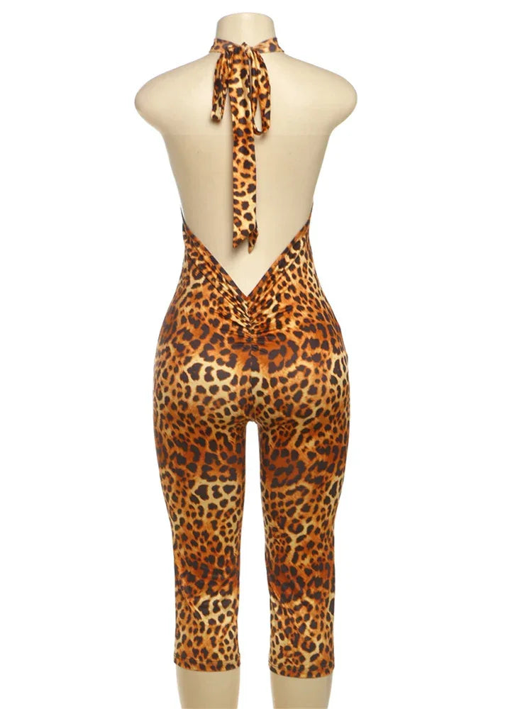 Hollywood Backless Halter Wrap Jumpsuit