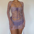 Ismel Glitter Sequins Knitted Two Piece Sets
