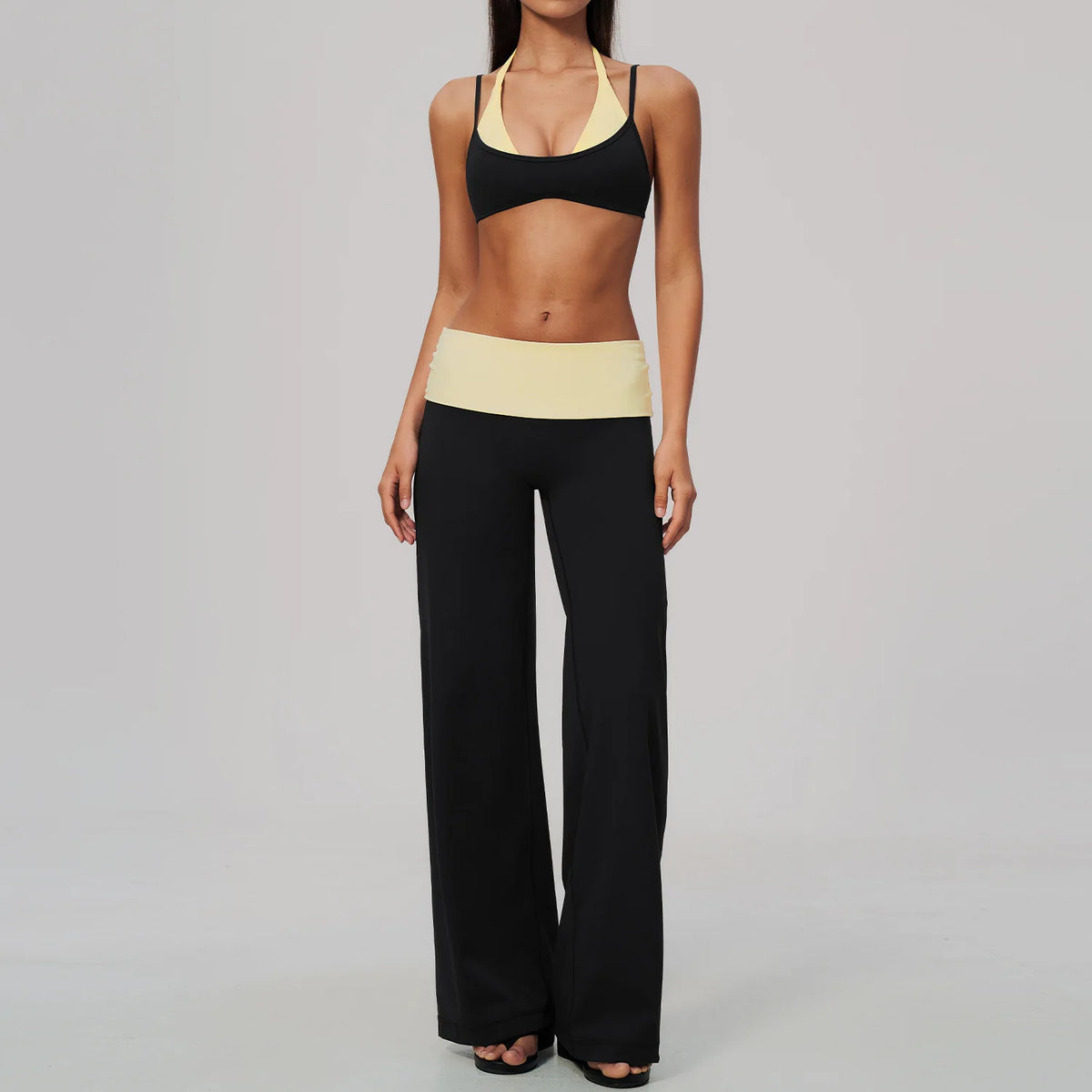 Camila Contrast Color Fitness Suit Tracksuit Two Piece Sets