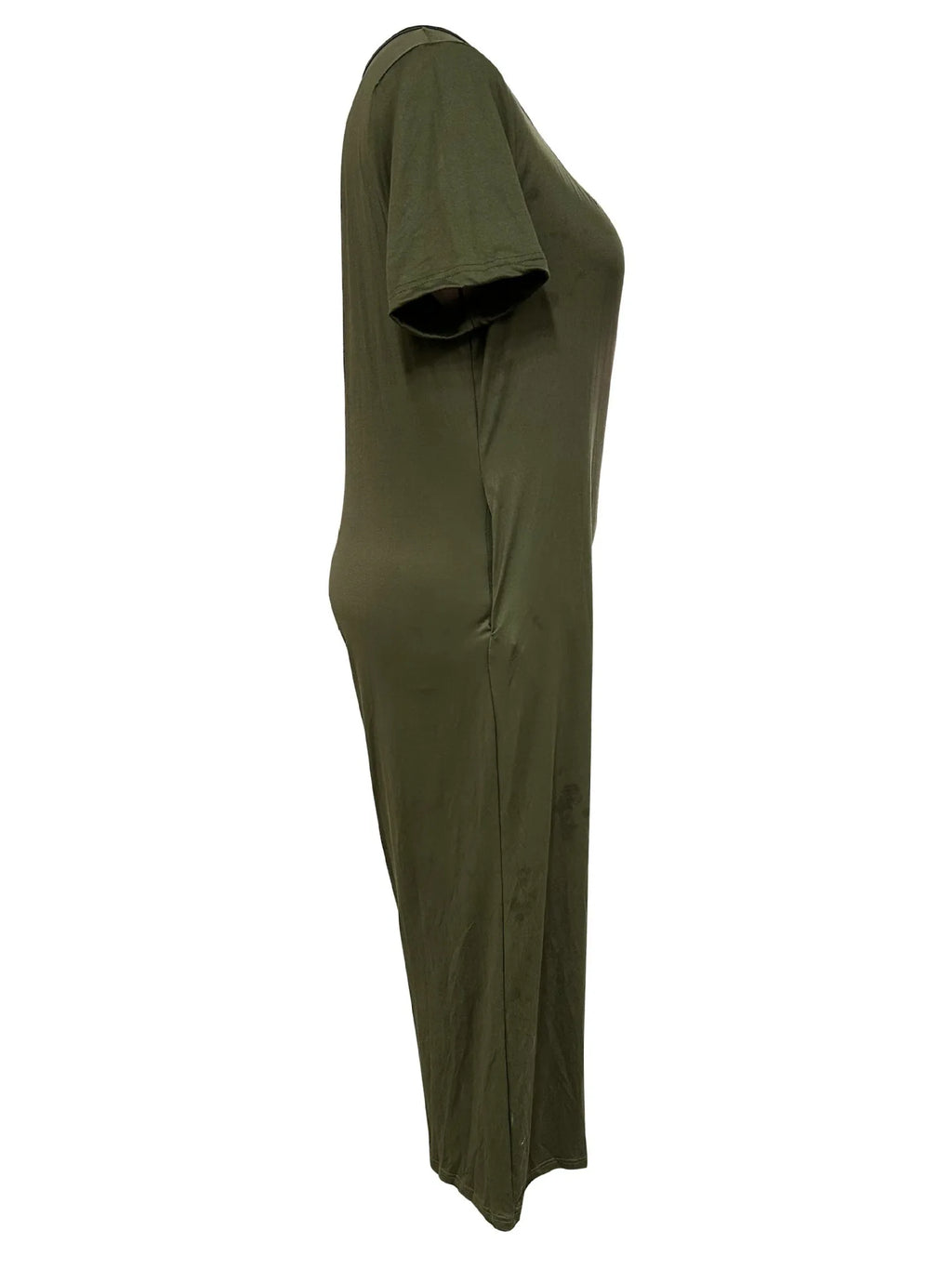 Plus Size Summer Women's Solid Color Jumpsuit with Pockets Casual Fashion