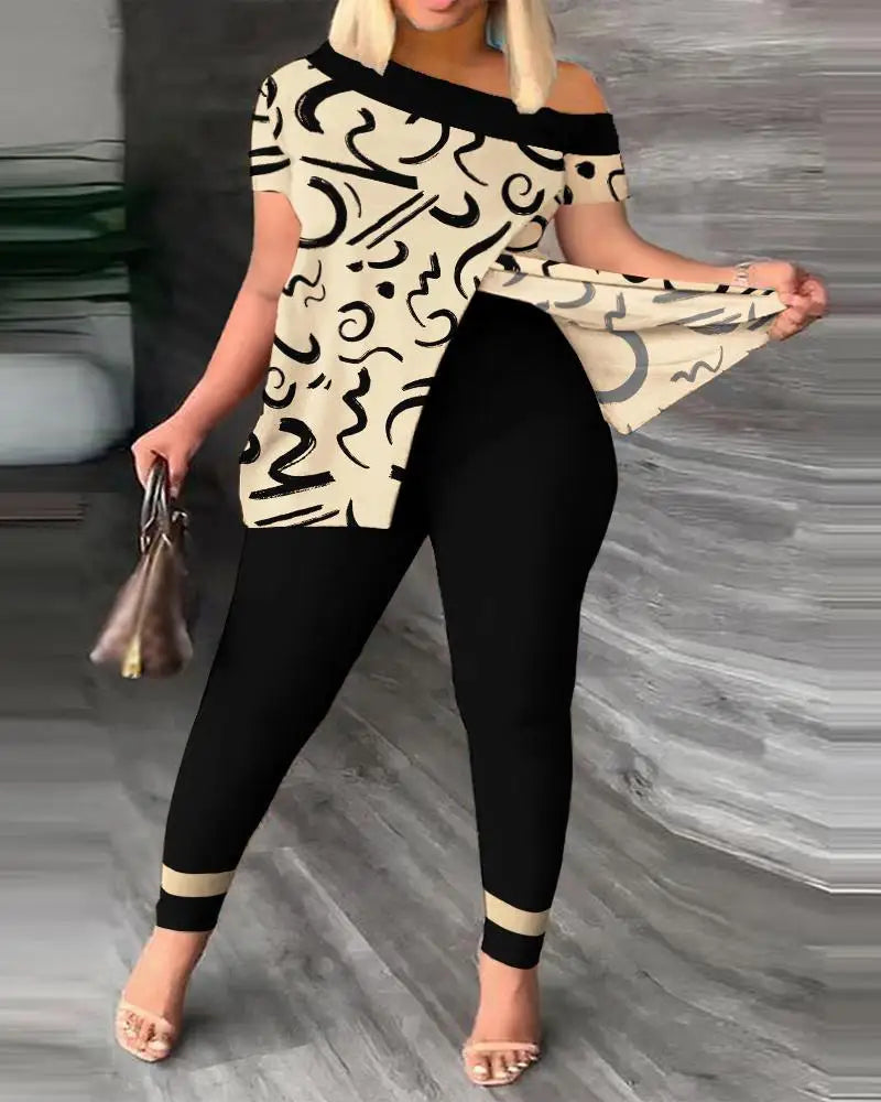 Ana Short Sleeve Suit Femme Casual Two Piece Sets