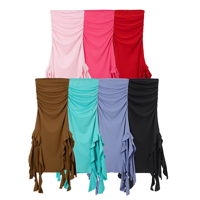 New City Fashion Trend One Shoulder Bra Wrap Hip Slim Fit Irregular Dress