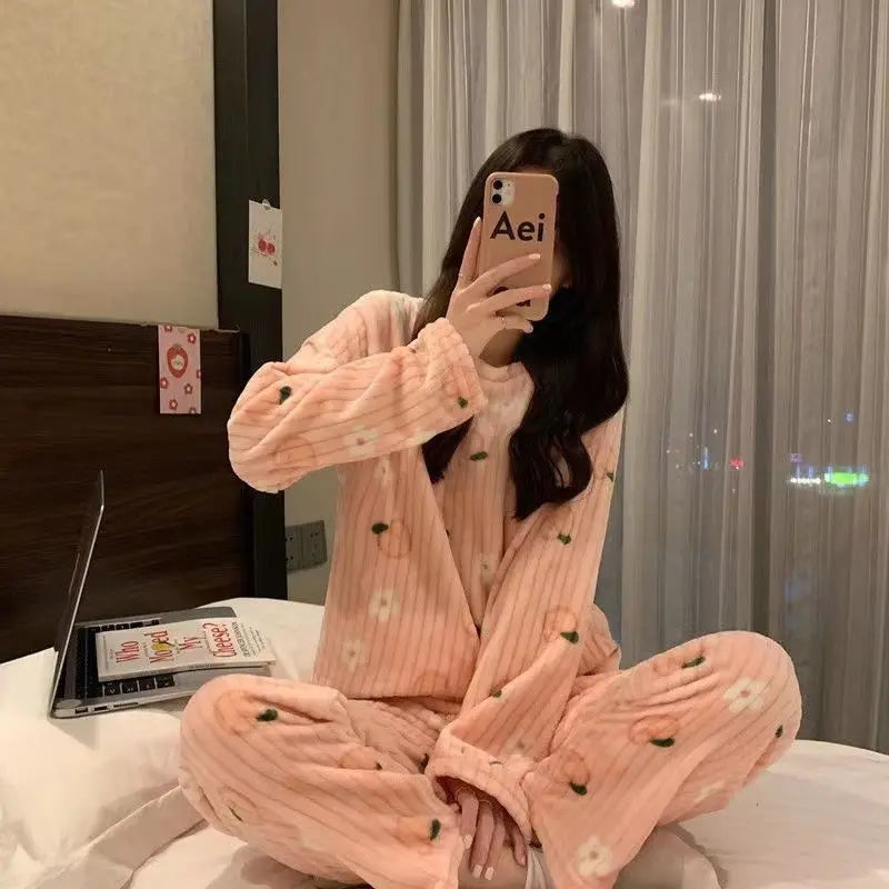 Lia Autumn Winter Plaid O-Neck Pullover Two Piece Sets
