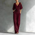 Jumpsuit Women Disfraz Mujer V-neck Loose Waist Slim Fit Jumpsuit Women's Summer New Fashion Temperament Jumpsuit