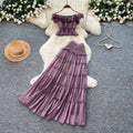 Olga High Waist Tiered A‑Line Two Pieces Sets
